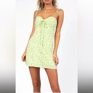 Floral Green Mini Dress